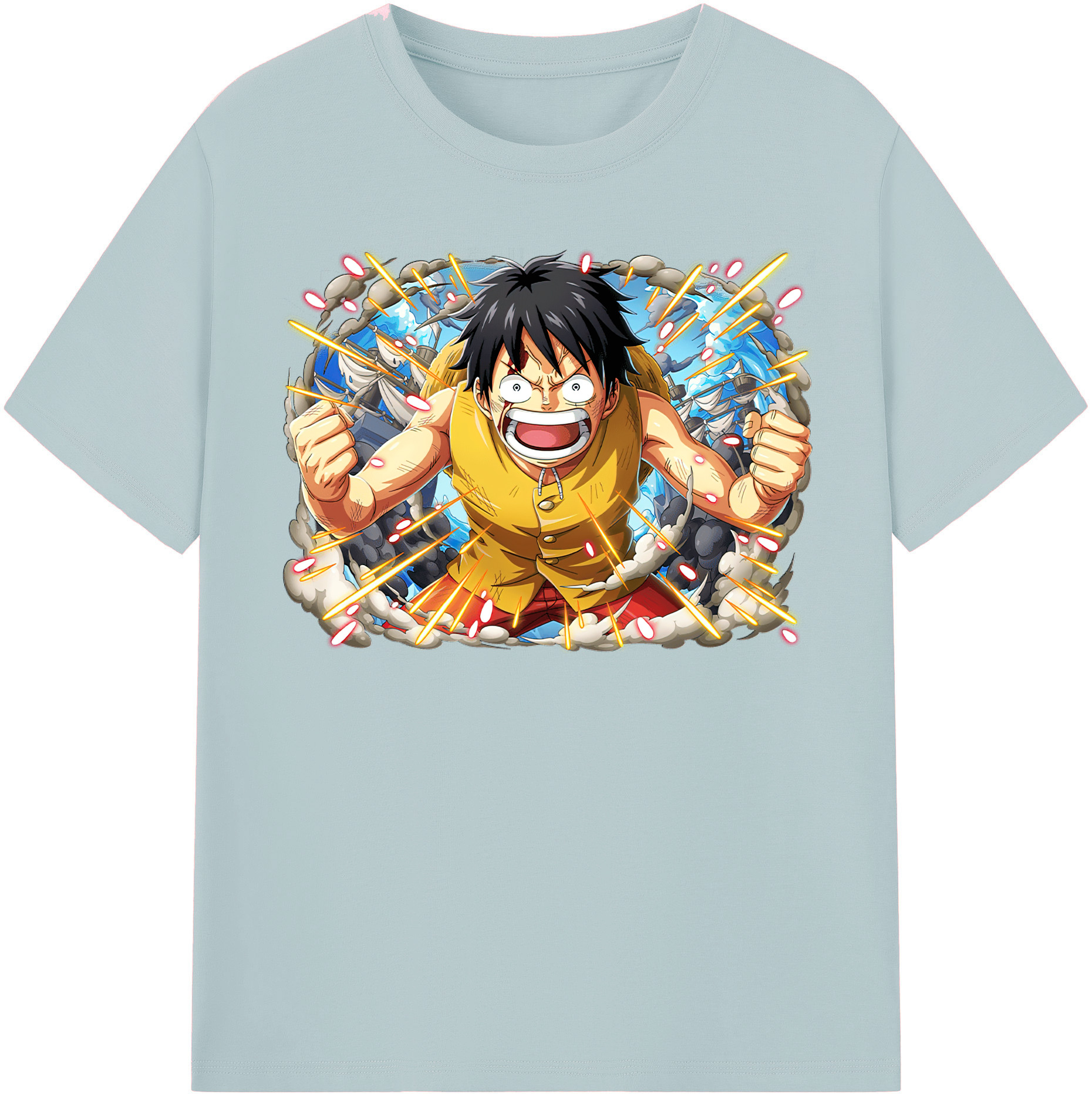 ワンピース モンキー・D・ルフィ ONE PIECE Monkey D. Luffy 綿100％半袖Tシャツ（フロントプリント）